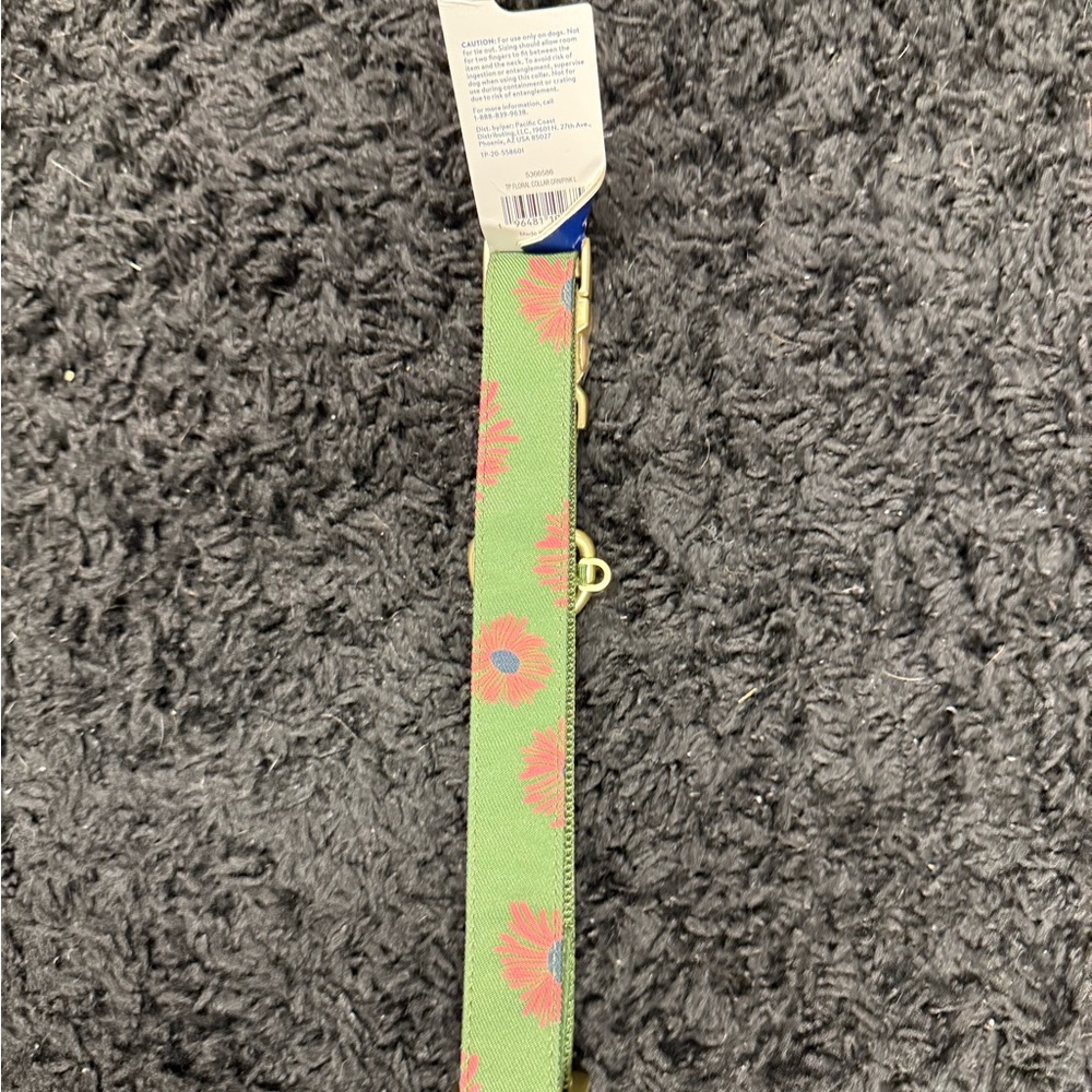 Top Paw Green and Pink Floral Dog Collar